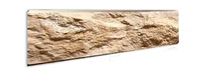 Split face stone strip with its dimensions marked